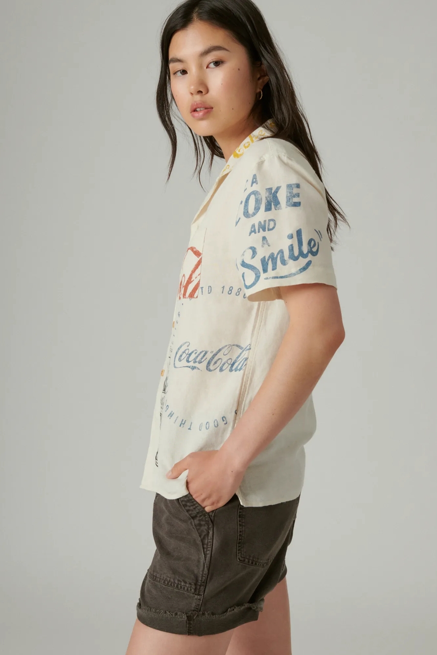 COCA-COLA CAMP COLLAR SHORT SLEEVE SHIRT, image 8