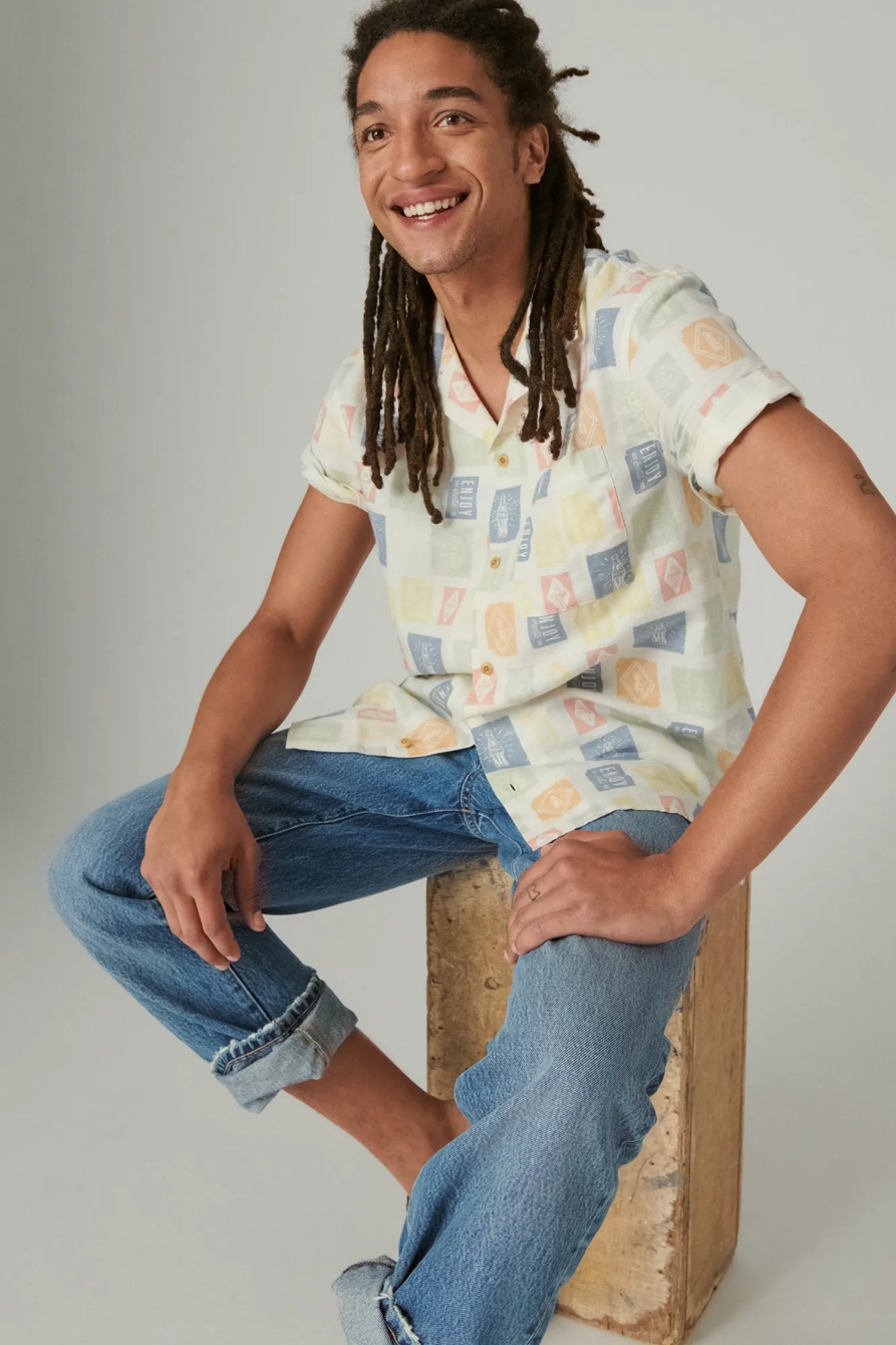 COCA-COLA CAMP COLLAR SHORT SLEEVE SHIRT, image 1