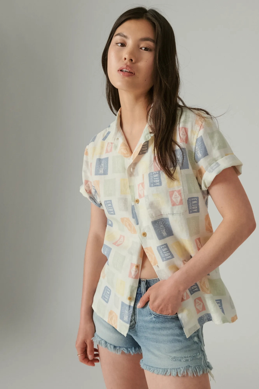 COCA-COLA CAMP COLLAR SHORT SLEEVE SHIRT, image 2
