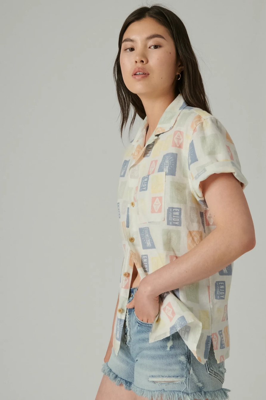 COCA-COLA CAMP COLLAR SHORT SLEEVE SHIRT, image 8