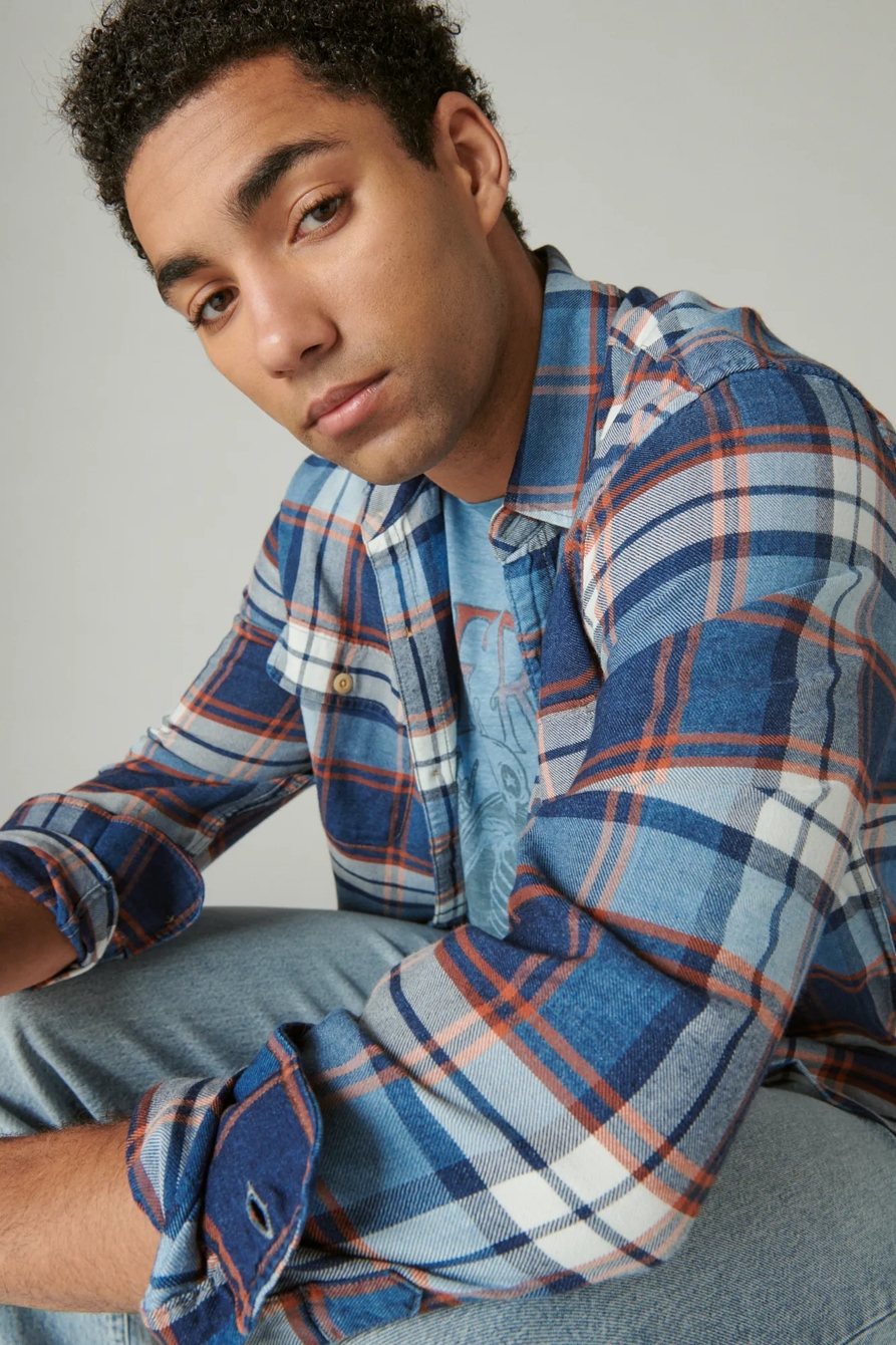 PLAID INDIGO LONG SLEEVE UTILITY SHIRT, image 4