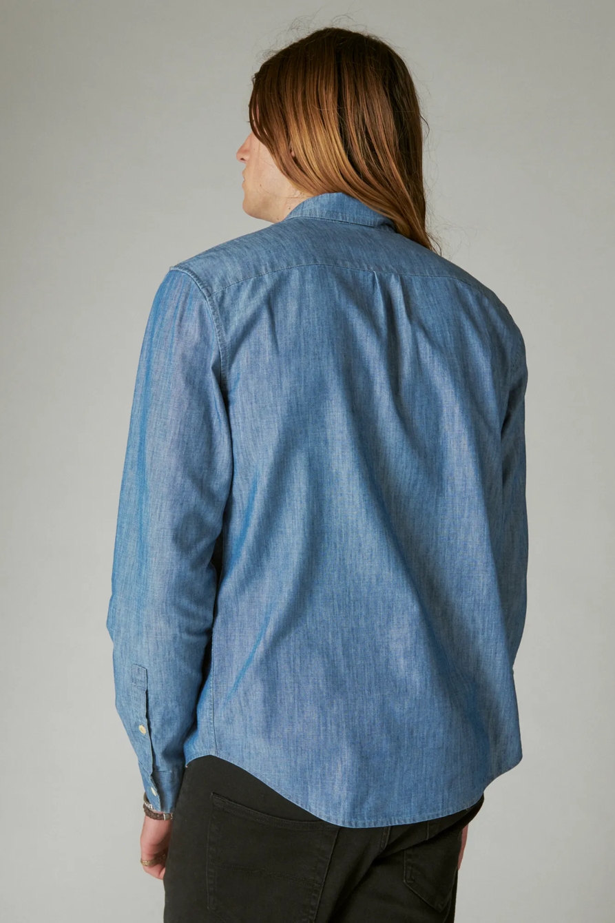 COOLMAX CHAMBRAY ONE POCKET LONG SLEEVE SHIRT, image 3