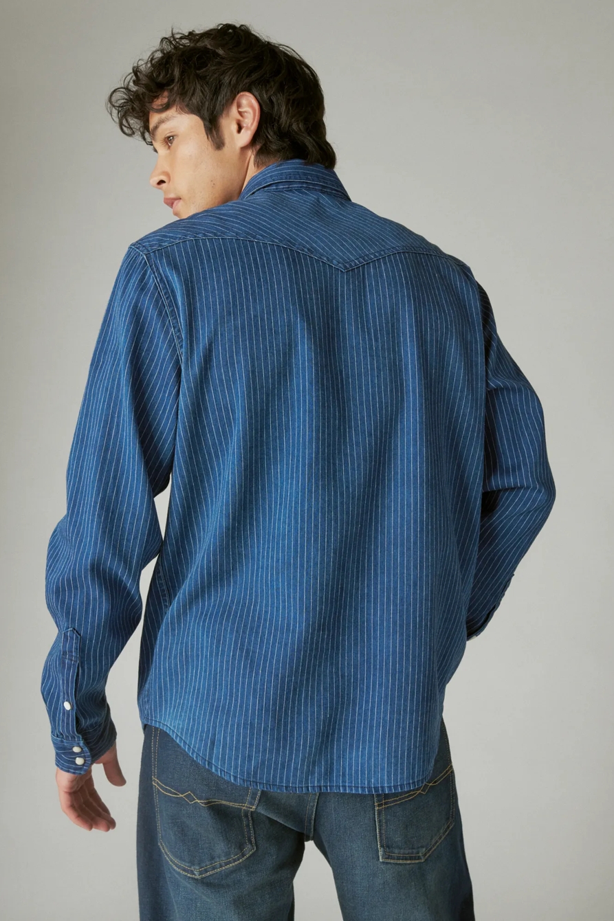 RAILROAD STRIPE WESTERN LONG SLEEVE SHIRT, image 3