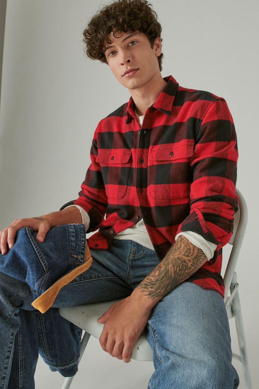 PLAID UTILITY CLOUD SOFT LONG SLEEVE FLANNEL, image 1