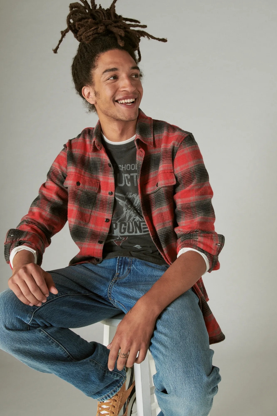 PLAID UTILITY CLOUD SOFT LONG SLEEVE FLANNEL, image 1