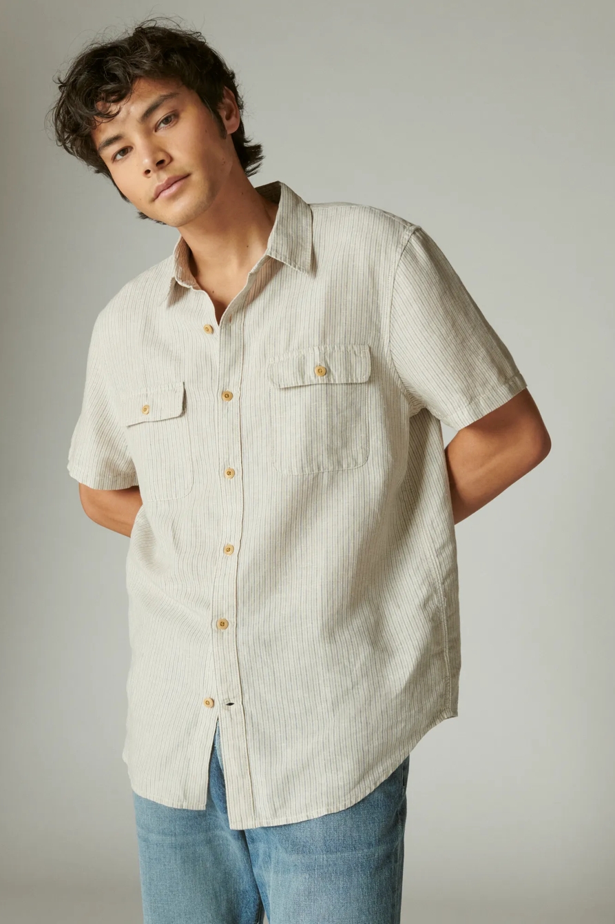 STRIPED SHORT SLEEVE UTILITY SHIRT, image 3