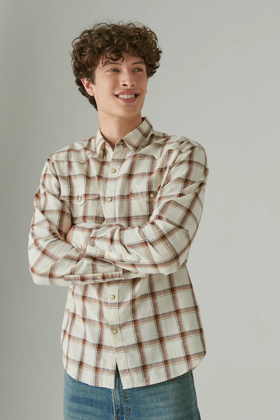 PLAID WESTERN LONG SLEEVE SHIRT, image 2