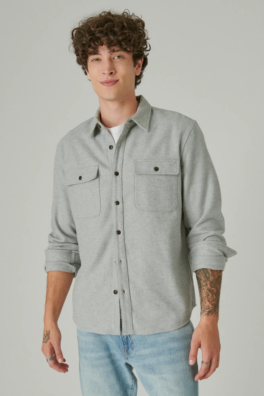 SOLID UTILITY CLOUD SOFT LONG SLEEVE FLANNEL, image 1