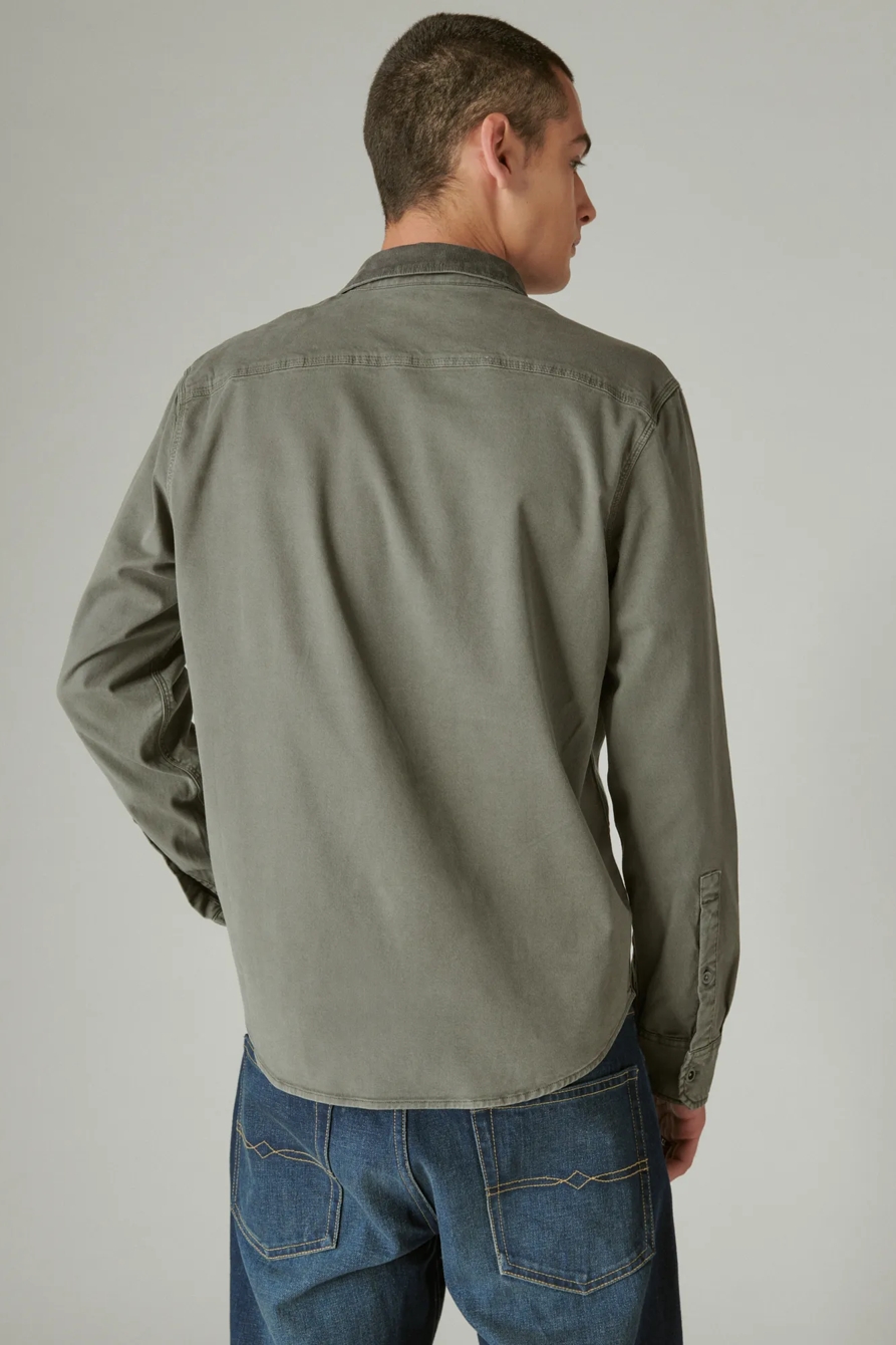 CORDUROY COLLAR WASHED UTILITY LONG SLEEVE SHIRT, image 3