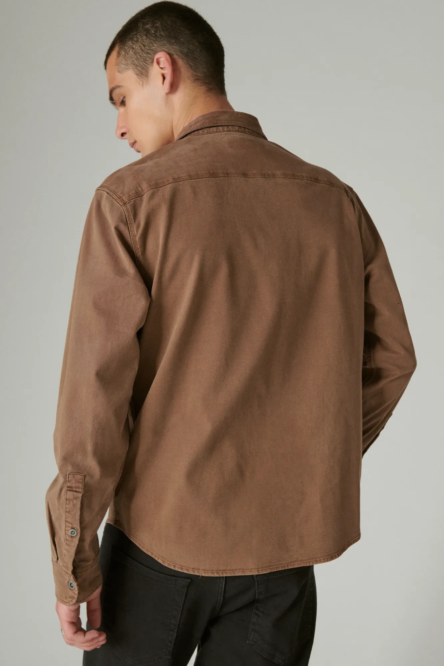CORDUROY COLLAR WASHED UTILITY LONG SLEEVE SHIRT, image 3
