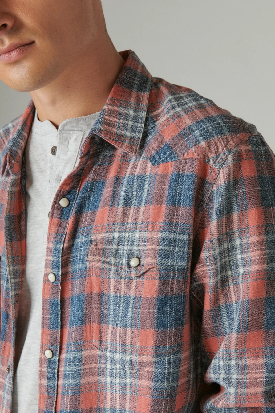 INDIGO PLAID WESTERN LONG SLEEVE SHIRT, image 2