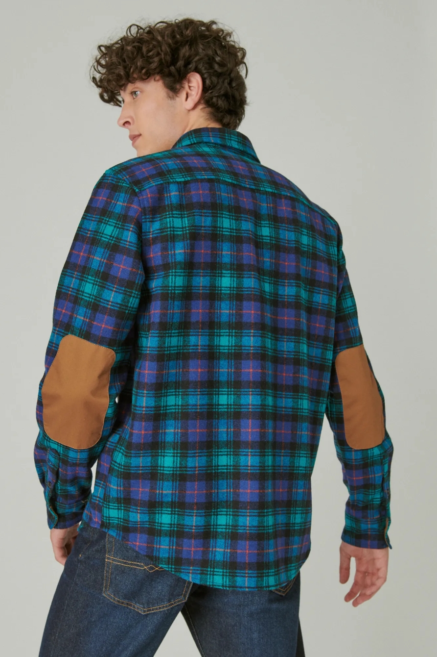 GUINNESS WOOL PLAID OVER SHIRT WITH ELBOW PATCH, image 3