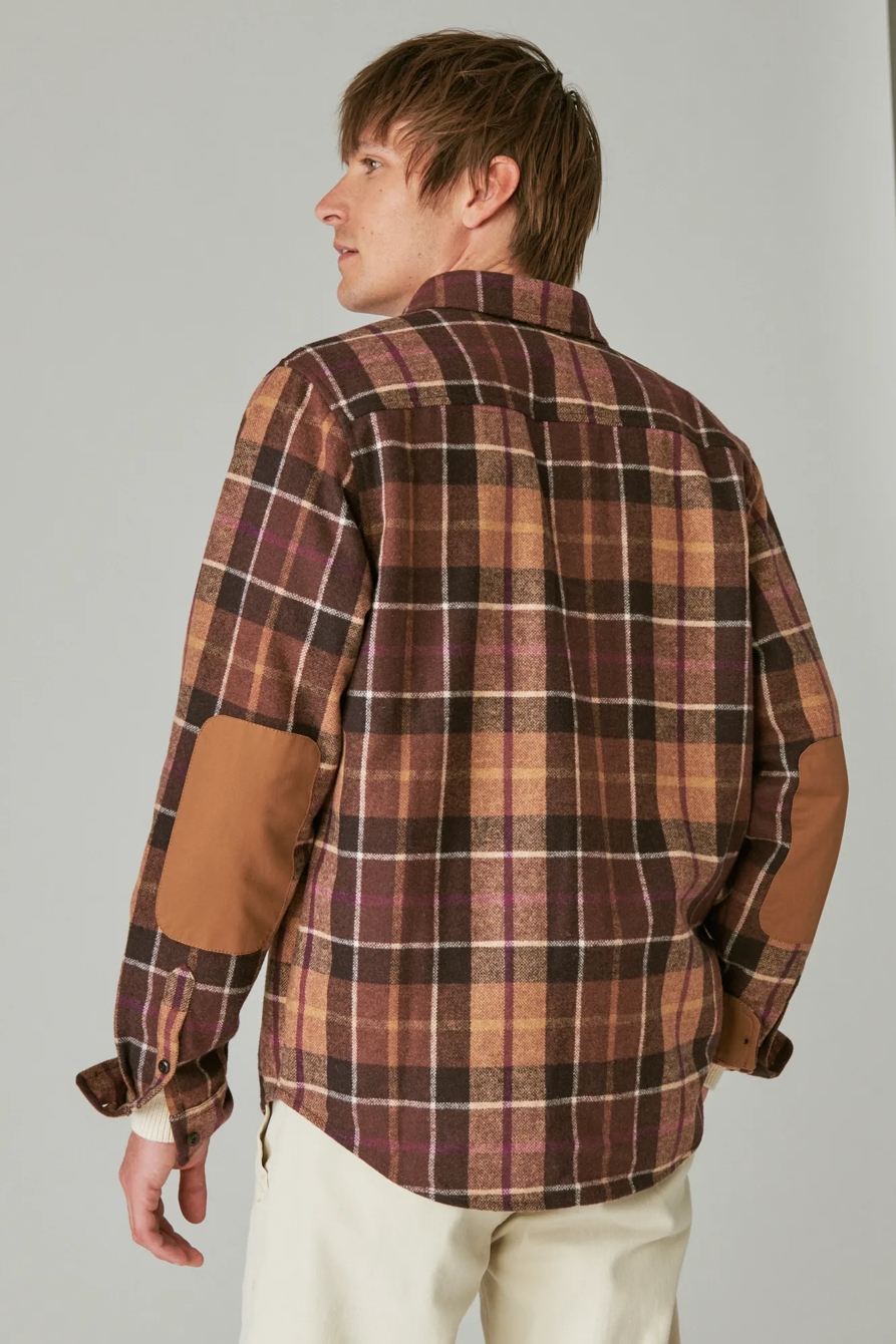 GUINNESS WOOL PLAID OVER SHIRT WITH ELBOW PATCH, image 4