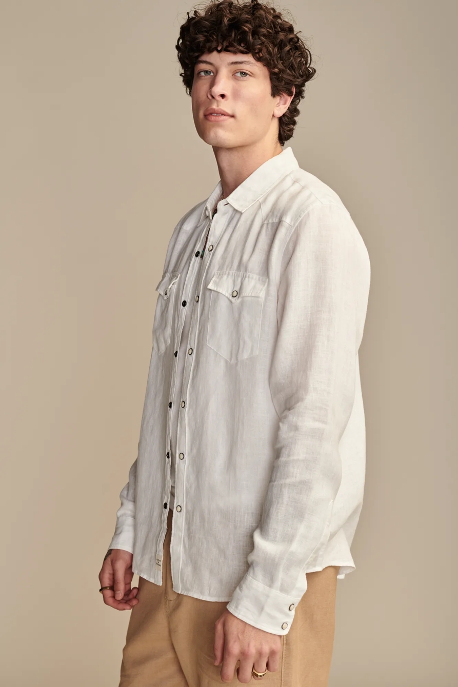LINEN WESTERN LONG SLEEVE SHIRT, image 3
