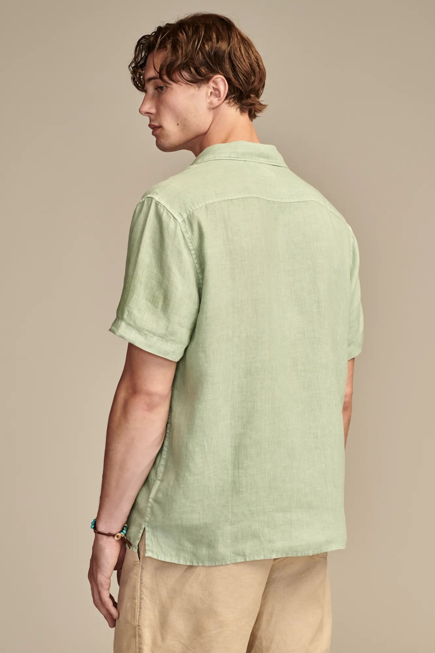 LINEN CAMP COLLAR SHORT SLEEVE SHIRT, image 4