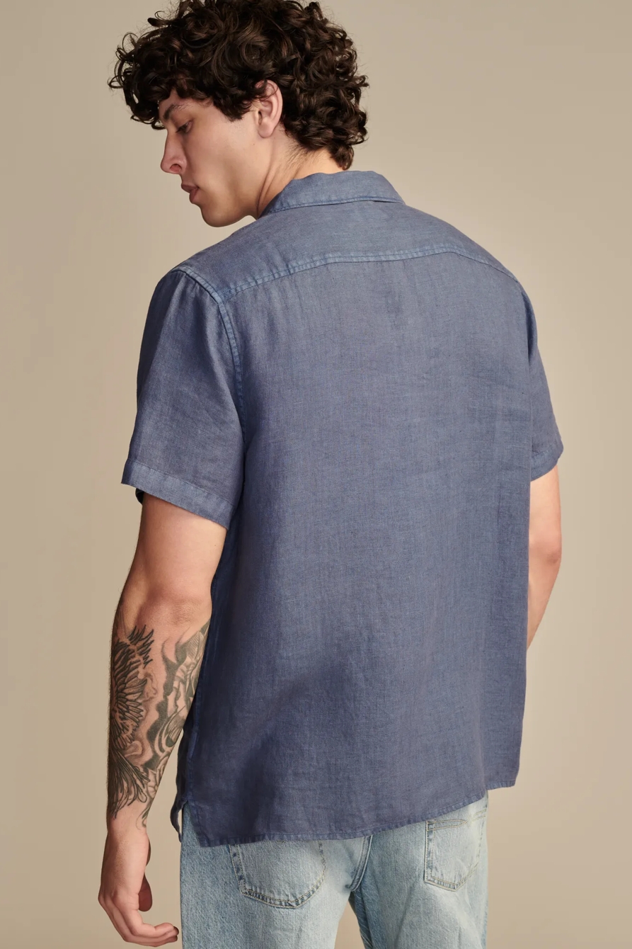 LINEN CAMP COLLAR SHORT SLEEVE SHIRT, image 4