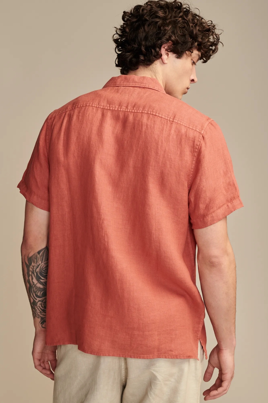 LINEN CAMP COLLAR SHORT SLEEVE SHIRT, image 4