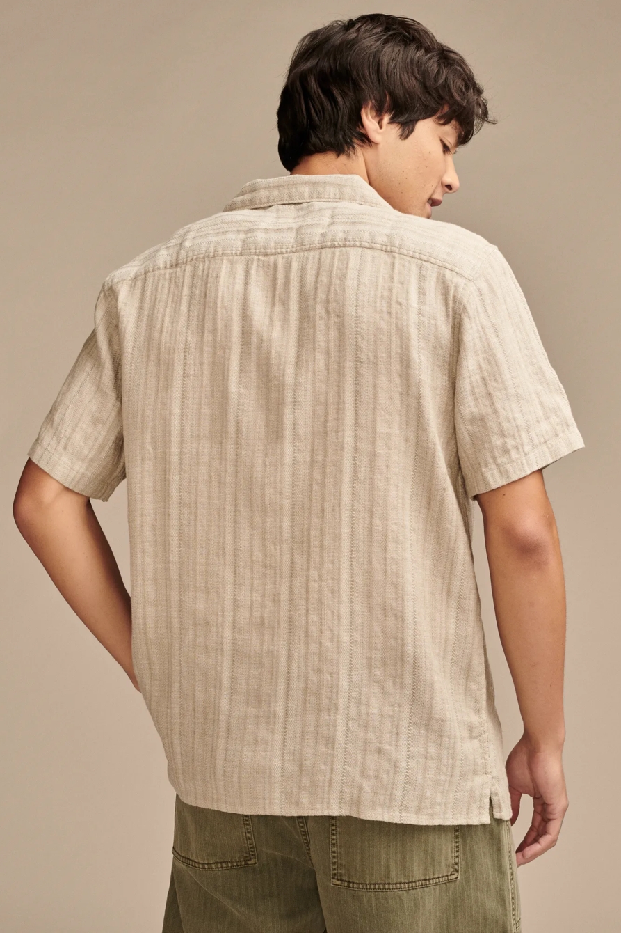 STRIPED LINEN CAMP SHIRT, image 3