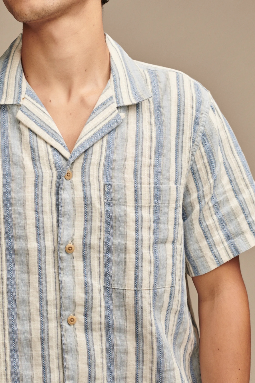 STRIPED LINEN CAMP SHIRT, image 3