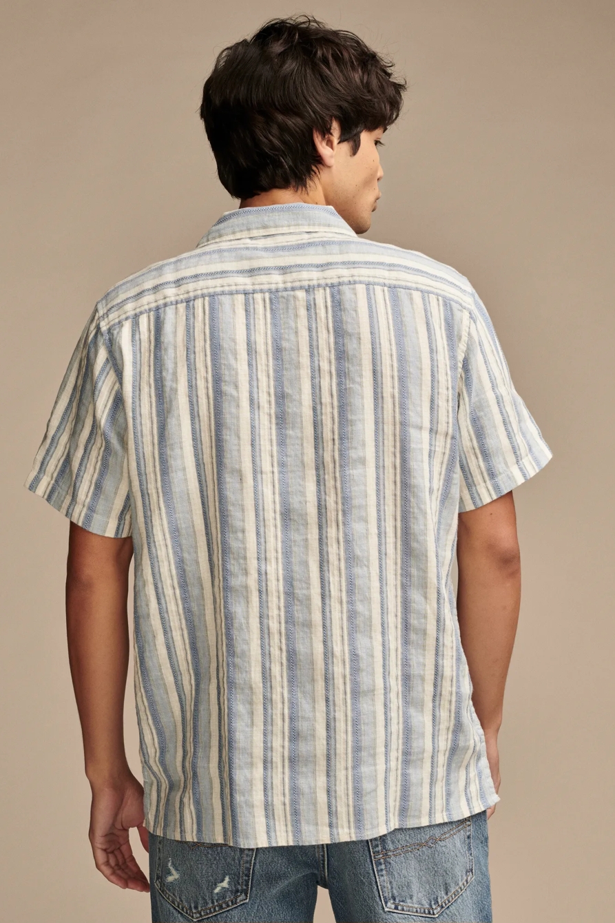 STRIPED LINEN CAMP SHIRT, image 4