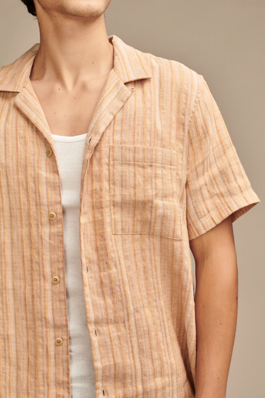 STRIPED LINEN CAMP SHIRT, image 4