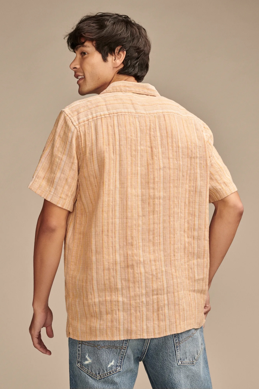 STRIPED LINEN CAMP SHIRT, image 5