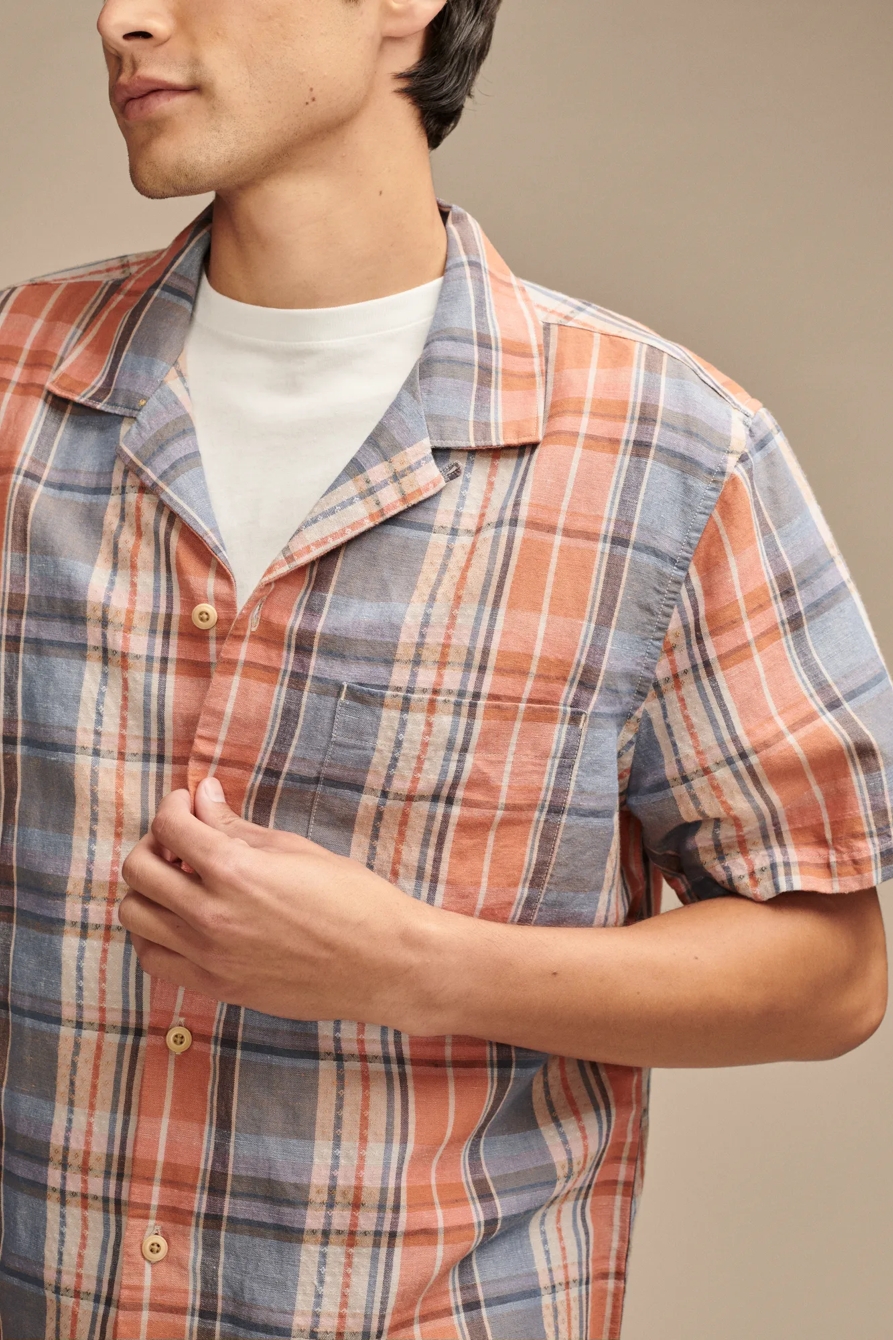 PLAID LINEN CAMP SHIRT, image 3