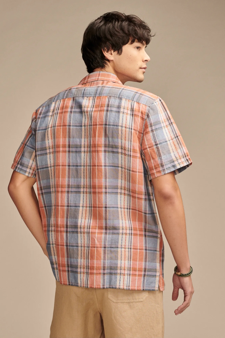 PLAID LINEN CAMP SHIRT, image 4