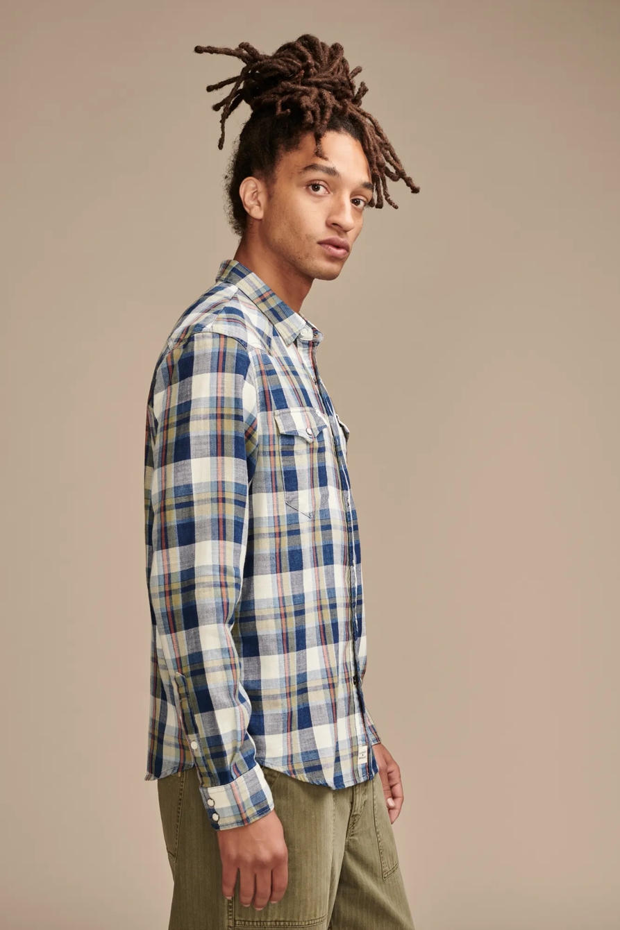 PLAID INDIGO WESTERN SHIRT, image 3