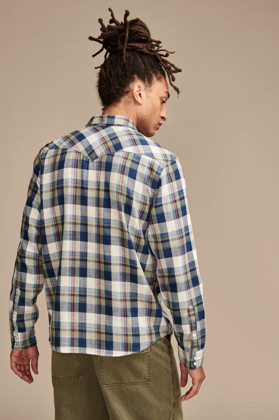 PLAID INDIGO WESTERN SHIRT, image 4