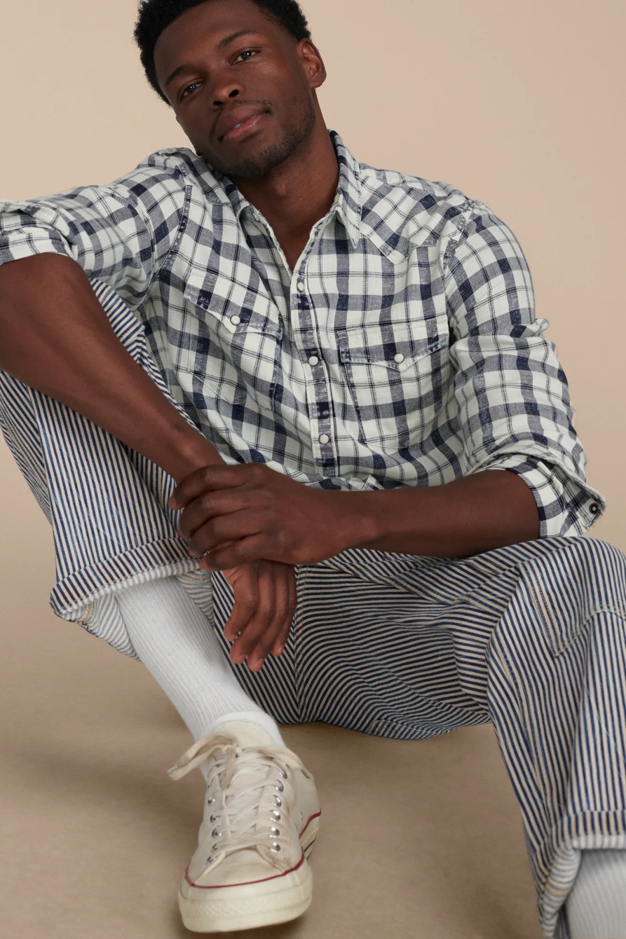PLAID INDIGO WESTERN SHIRT, image 4