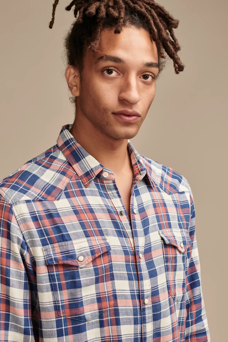 PLAID INDIGO WESTERN SHIRT, image 3