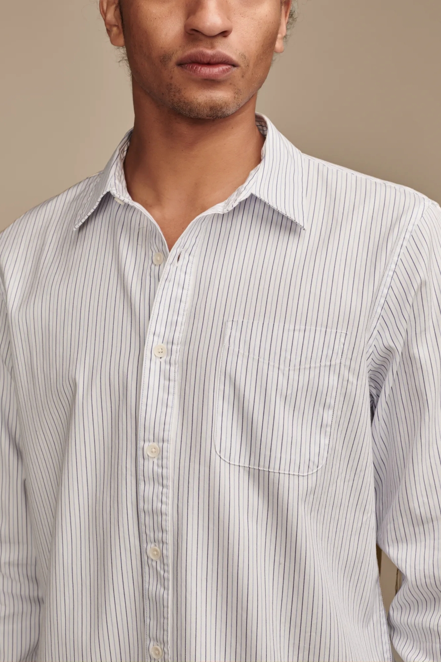 STRIPED ONE POCKET LONG SLEEVE SHIRT, image 4