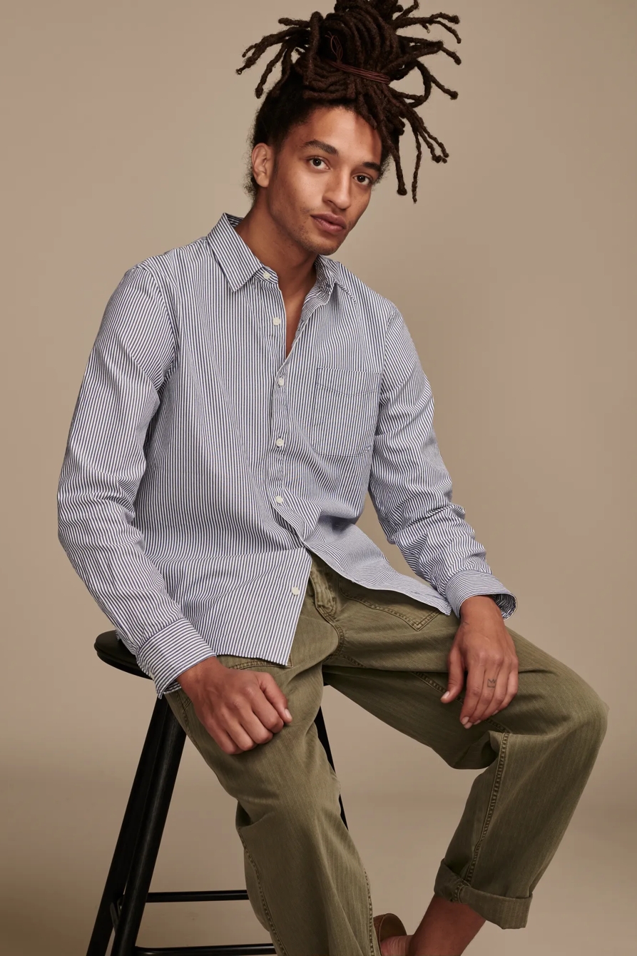 STRIPED ONE POCKET LONG SLEEVE SHIRT, image 2