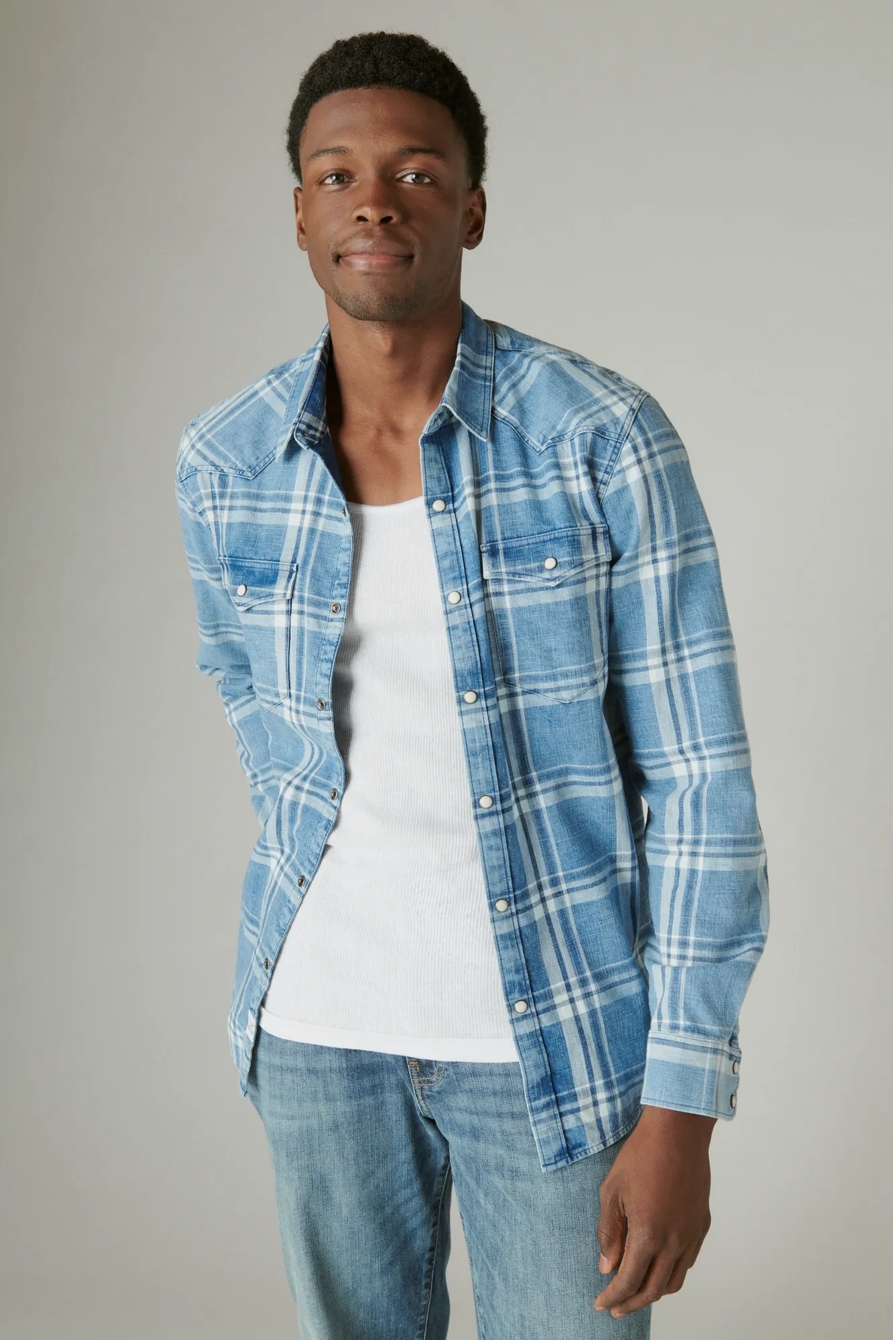 PLAID INDIGO WESTERN SHIRT, image 2