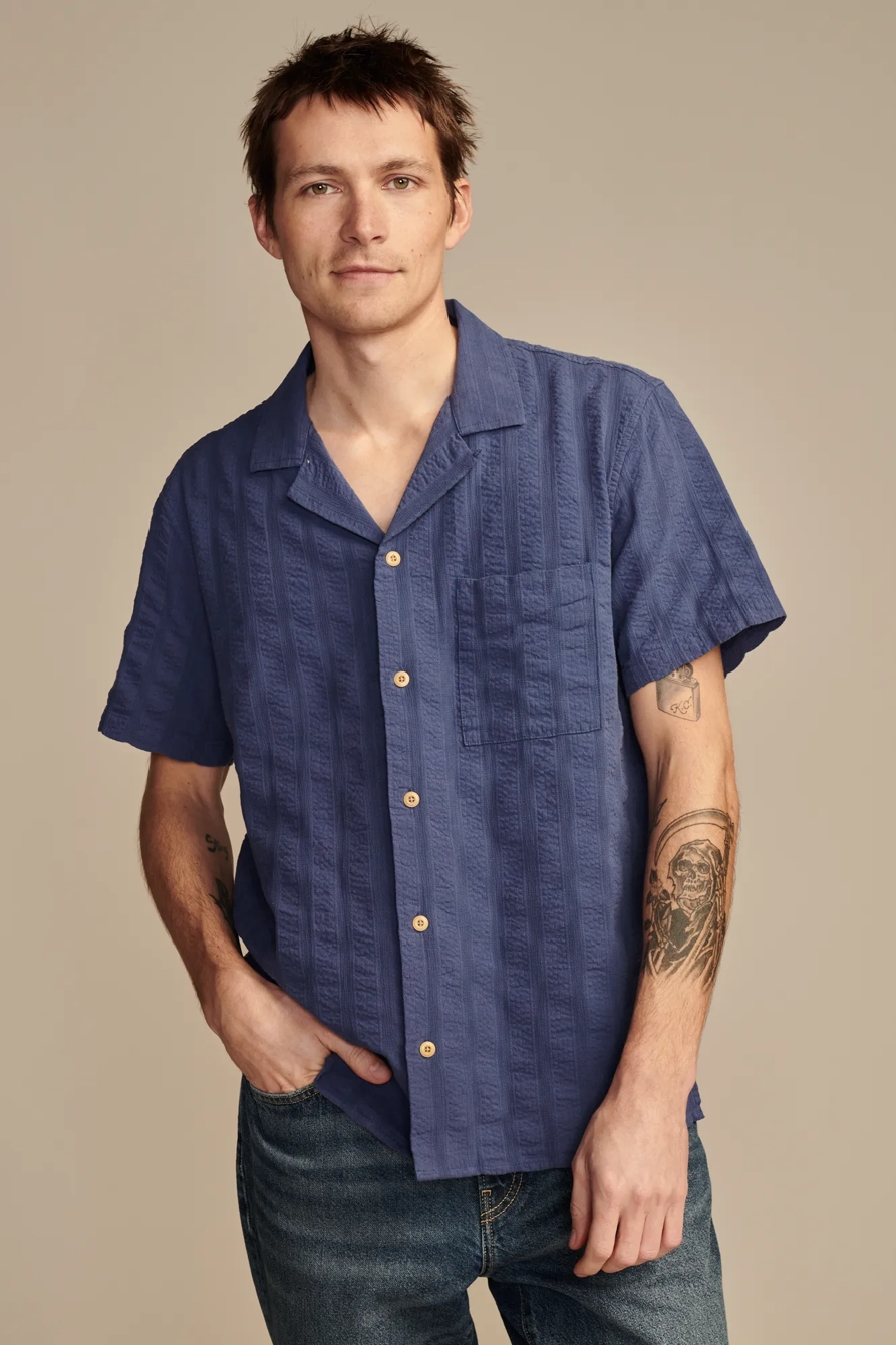 SOLID SEERSUCKER SHORT SLEEVE SHIRT, image 1