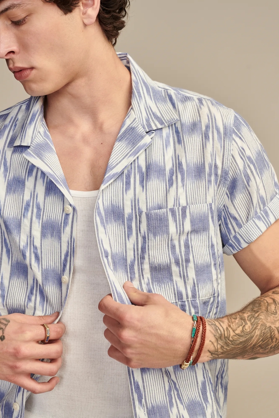 IKAT CAMP COLLAR SHORT SLEEVE SHIRT, image 2