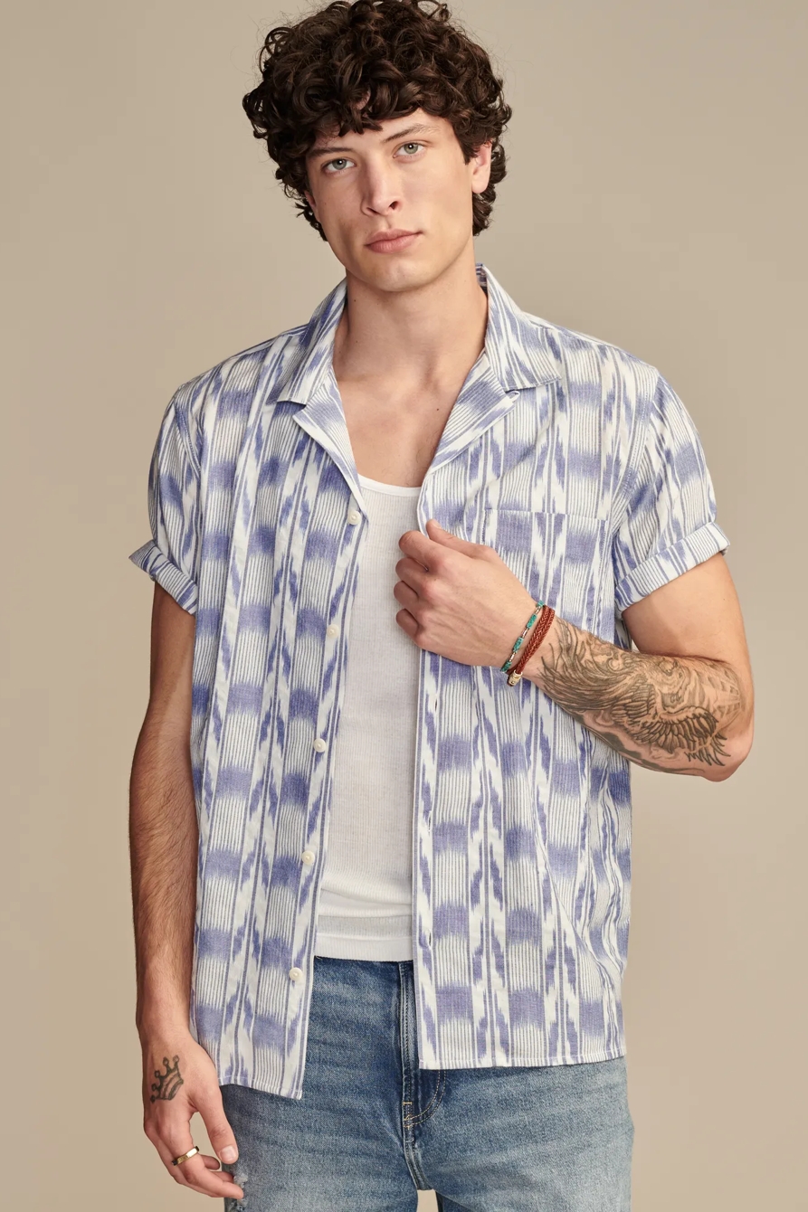 IKAT CAMP COLLAR SHORT SLEEVE SHIRT, image 3