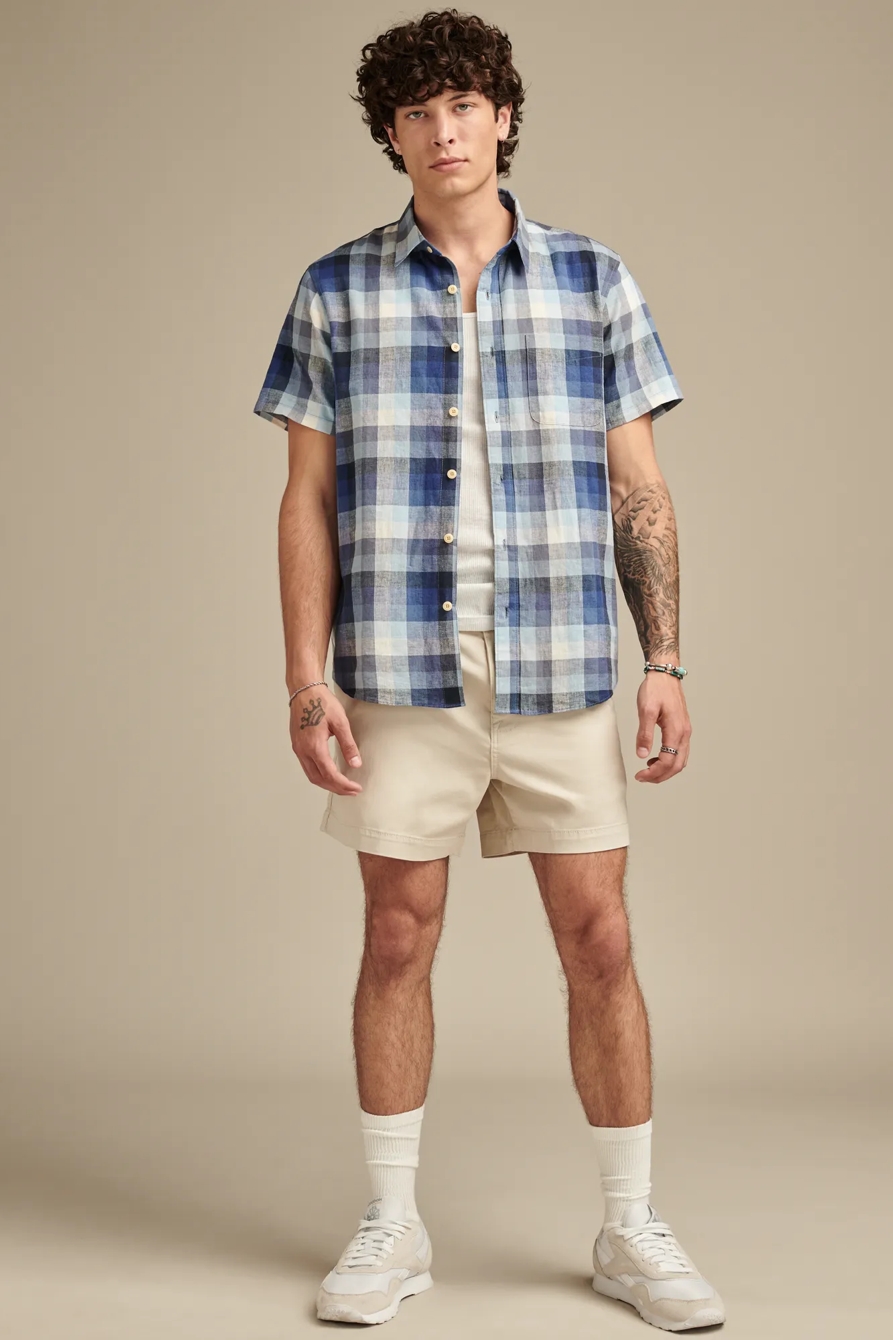 MULTI PLAID SAN GABRIEL SHORT SLEEVE 1 POCKET SHIRT, image 2