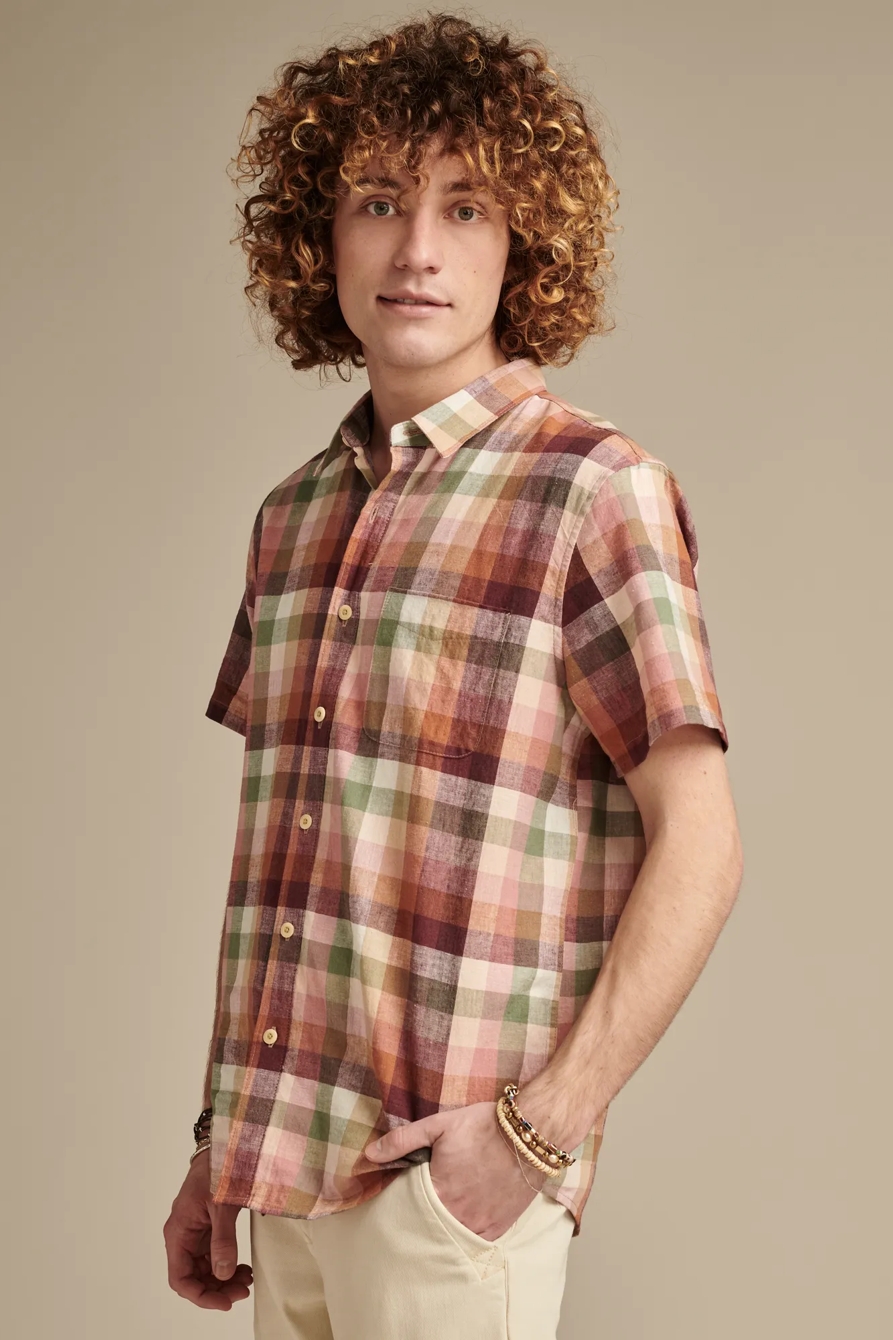 MULTI PLAID SAN GABRIEL SHORT SLEEVE 1 POCKET SHIRT, image 3