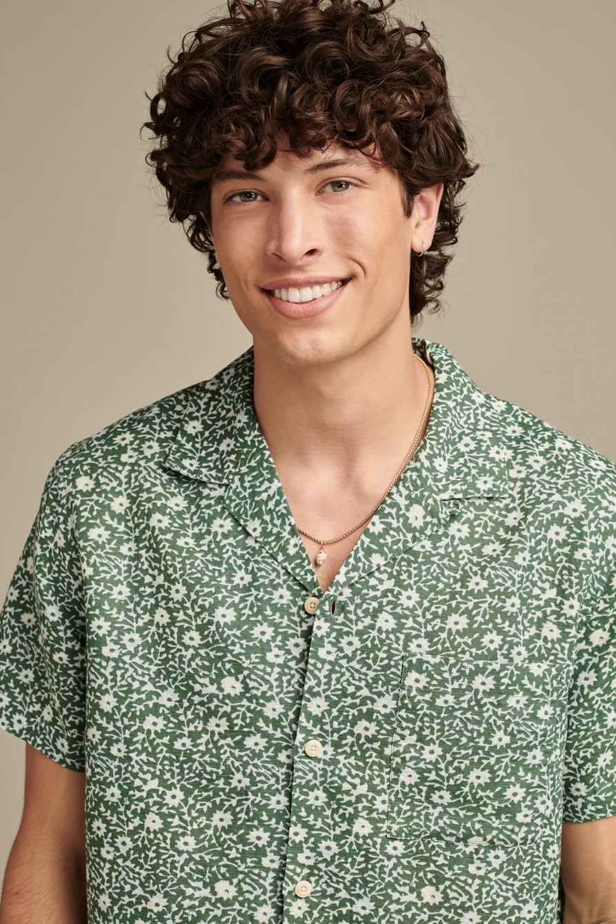 PRINTED SHORT SLEEVE CAMP COLLAR SHIRT, image 2
