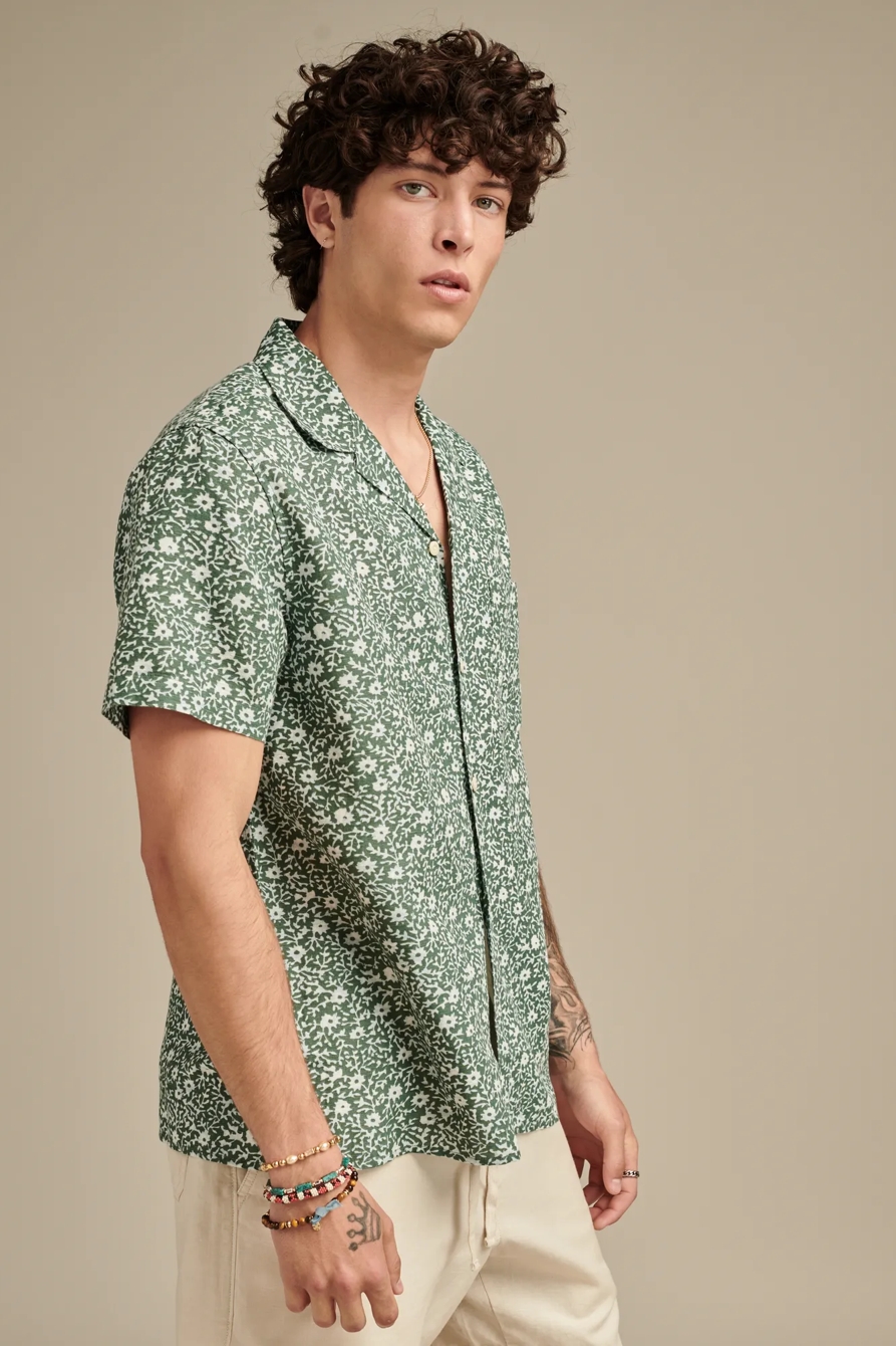 PRINTED SHORT SLEEVE CAMP COLLAR SHIRT, image 3