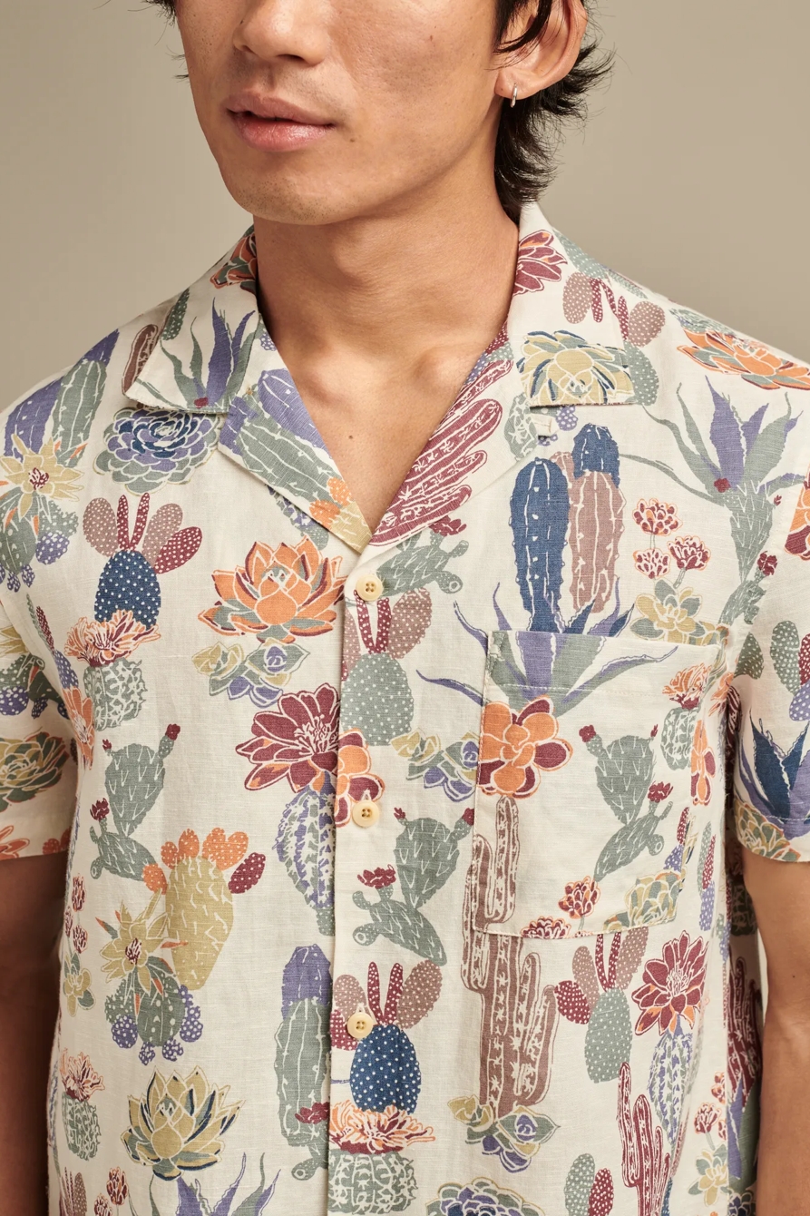 PRINTED SHORT SLEEVE CAMP COLLAR SHIRT, image 2