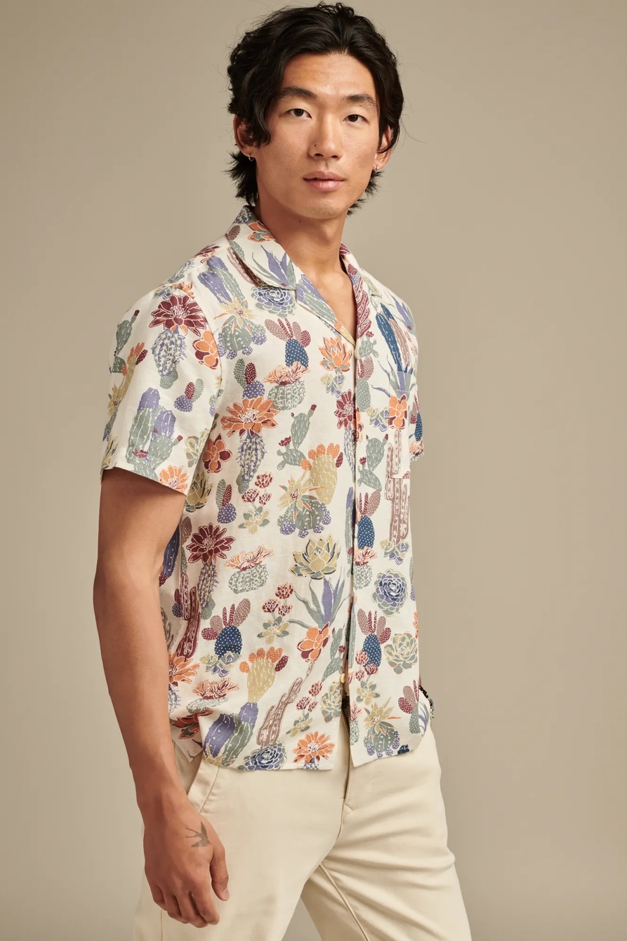 PRINTED SHORT SLEEVE CAMP COLLAR SHIRT, image 3