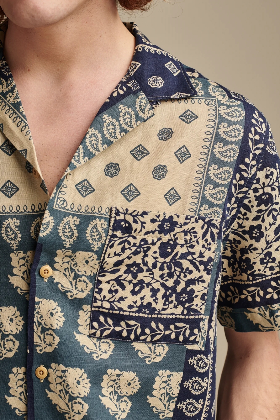 PRINTED SHORT SLEEVE CAMP COLLAR SHIRT, image 2
