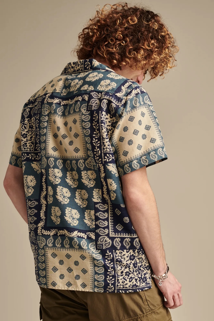 PRINTED SHORT SLEEVE CAMP COLLAR SHIRT, image 3