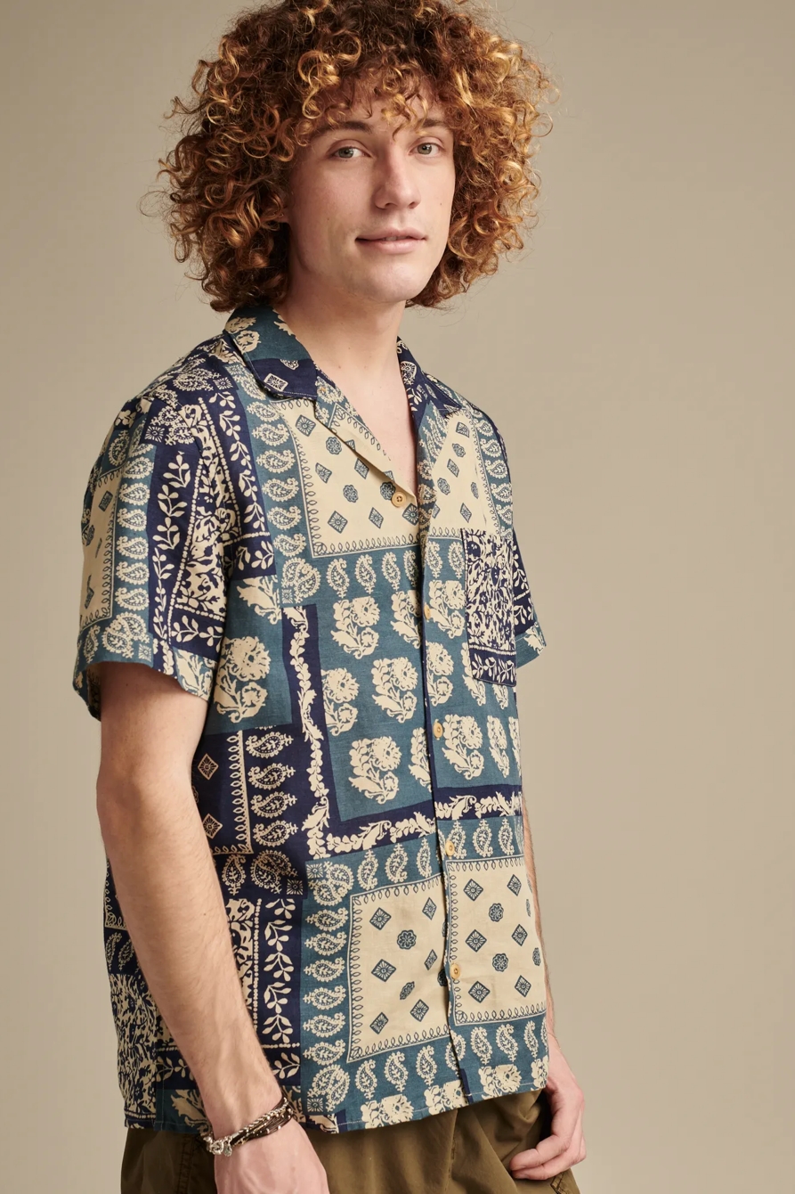 PRINTED SHORT SLEEVE CAMP COLLAR SHIRT, image 4