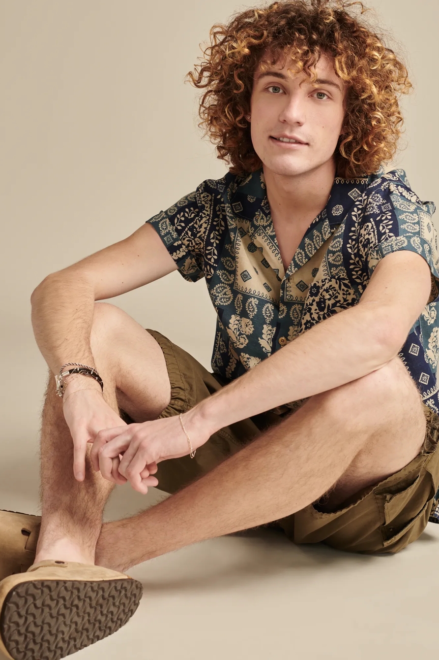 PRINTED SHORT SLEEVE CAMP COLLAR SHIRT, image 5
