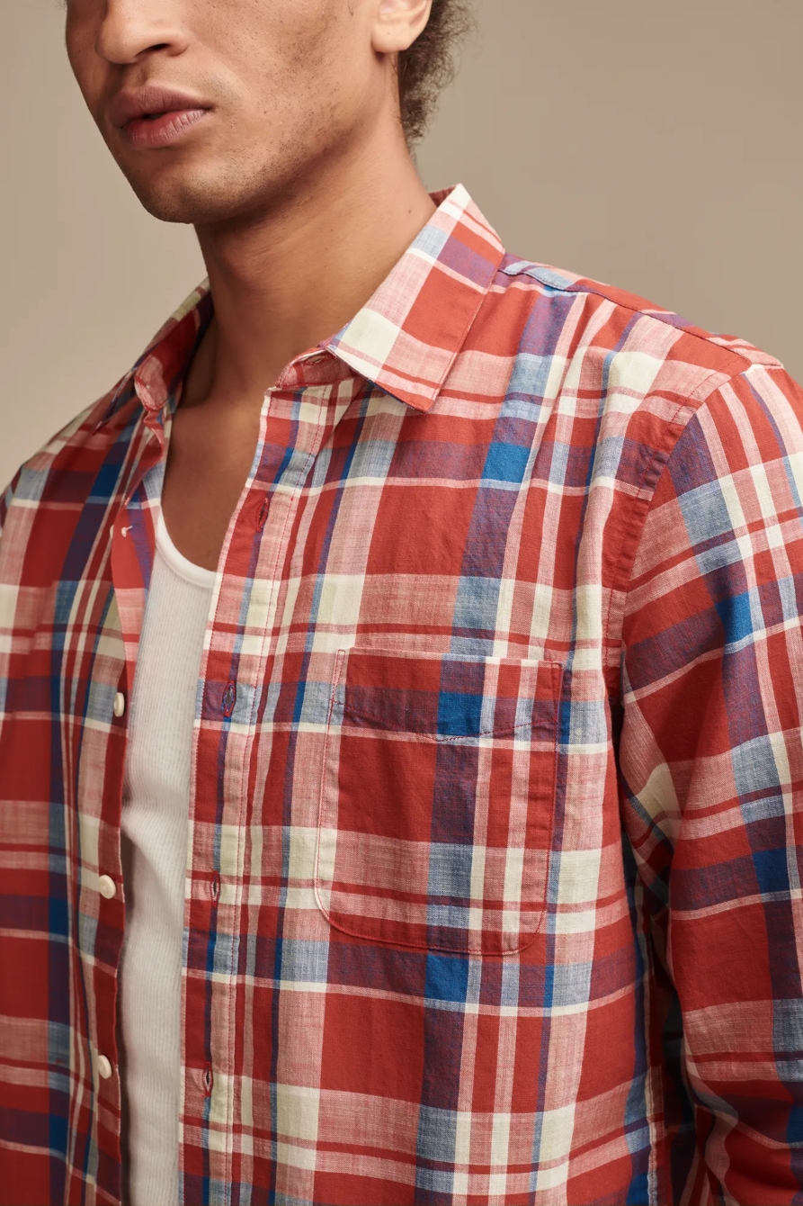 PLAID ONE POCKET LONG SLEEVE SHIRT, image 3