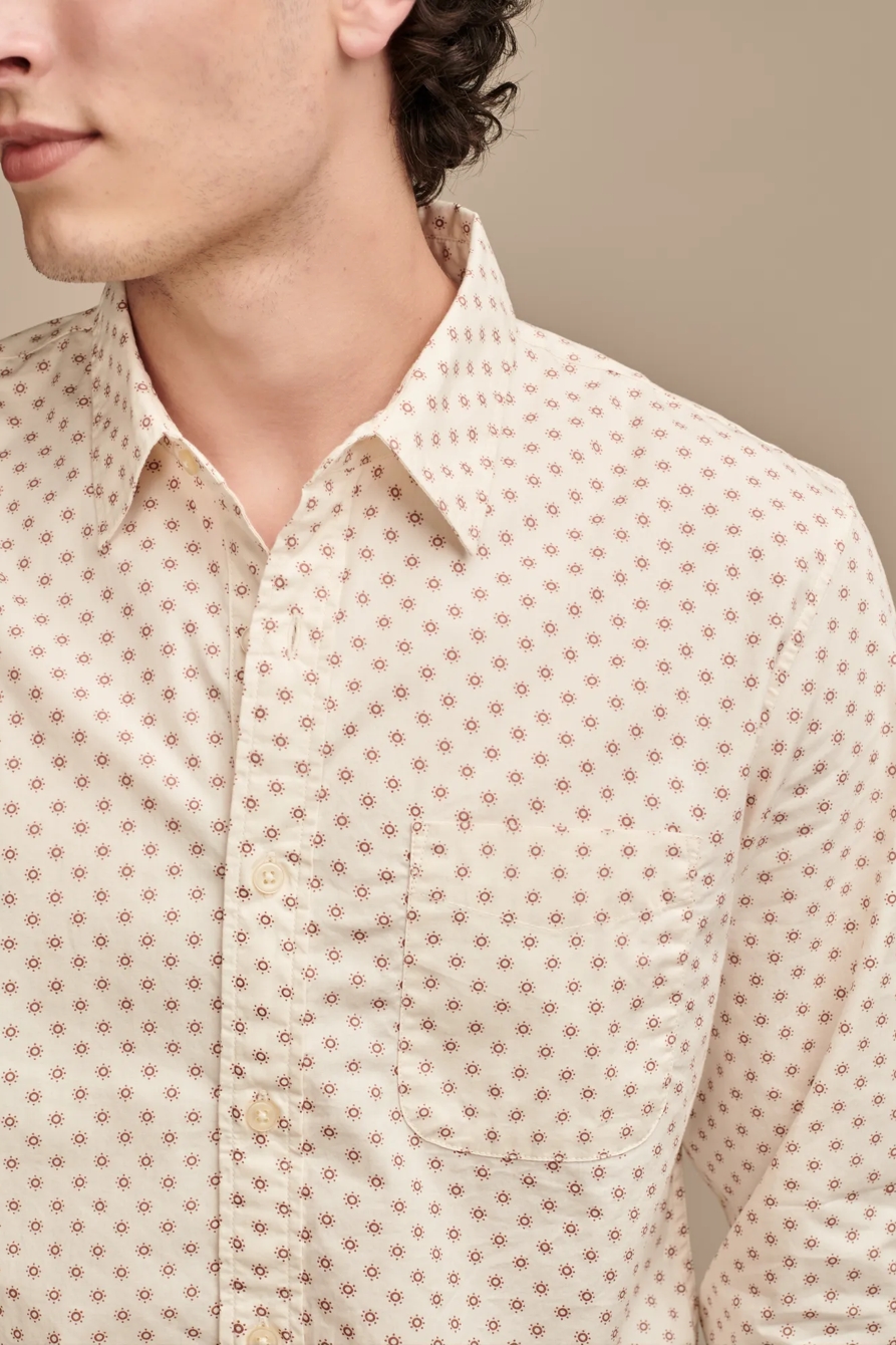 PRINTED POPLIN ONE POCKET LONG SLEEVE SHIRT, image 3